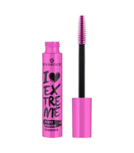 Essence I Love Extreme Mascara – Pink tube with volume brush for dramatic lashes