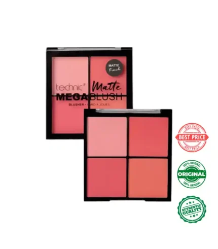 Technic Matte Mega Blush palette with four matte shades for all skin types